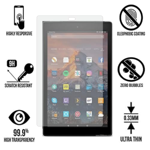 Image of Screenguard For Amazon Fire Hd 10 2017, Fiber Tempered Glass Screen Protector, Screen Guard