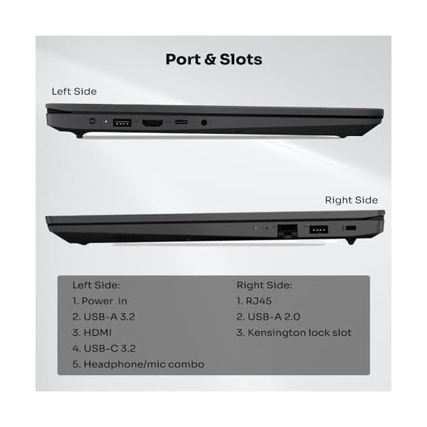 Lenovo V15 Gen 4 Business Laptop, 15.6" FHD Screen, AMD Ryzen 5 5500U, 24GB RAM, 1TB SSD, Webcam, HDMI, Wi-Fi, Windows 11 Pro, Black - Image 6