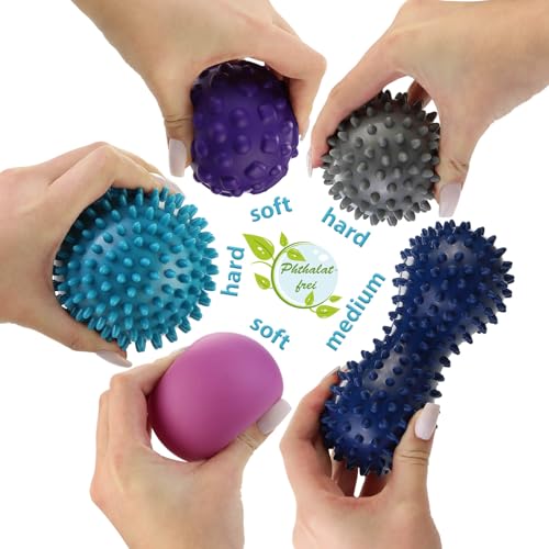 Igelball Alpidex Massagebälle 5er Set für Triggerpunkte und Verspannungen