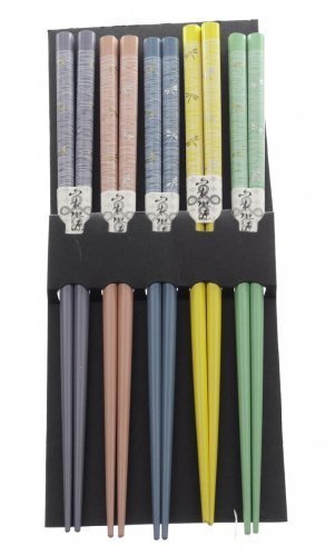 M.V. Trading Co NSI.900306 5 Pair Japanese Chopsticks Gift Set with Many Variety Designs, Bamboo by M.V. Trading