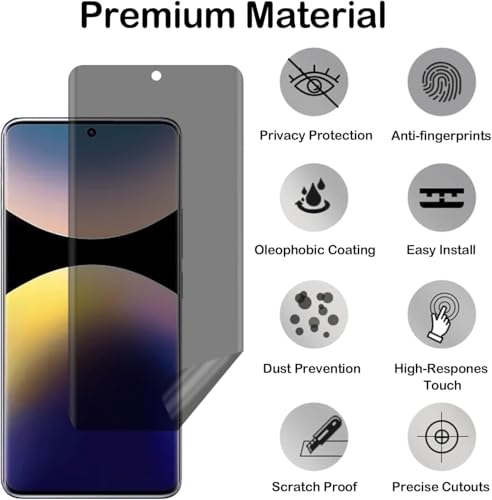 Image of ZARALA Privacy Hydrogel Screen Protector for Oppo F29 Pro 5G / Oppo Reno 12 Pro Anti-Spy Flexible TPU Private Protective Film, Anti-Scratch Anti-Peeping Ultra-Thin Soft Hydrogel Protective Film