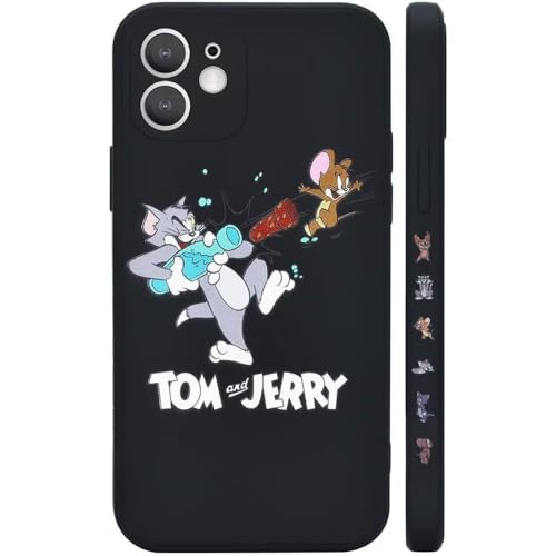 トムとジェリー iPhone13 mini 用 ケース スマホケース かわいい 保護 カバー シリコン 指紋防止 対応 iPhone13mini用 Black
