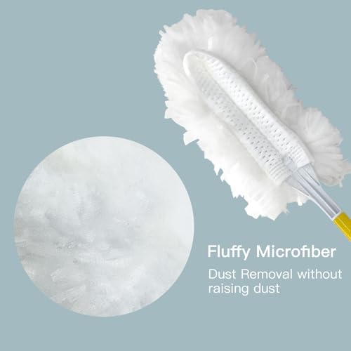 Image of Car Interior Duster - Ultimate Cleaning Tool for Cars, House, and Office - Compact Mini Design for Effortless Dust Removal Stereo-Single Sided Design 2handle +20 Duster Refills.