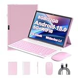 10.1 Inch Android 11 Tablet, Newest 2 in 1 Tablets, 4GB RAM+64GB ROM Quad-Core Processor, 1280*800 FHD Tableta with Keyboard/Mouse/Case/Stylus/Tempered Film, 8MP Dual Camera 6000mAh Battery 10" Tab PC
