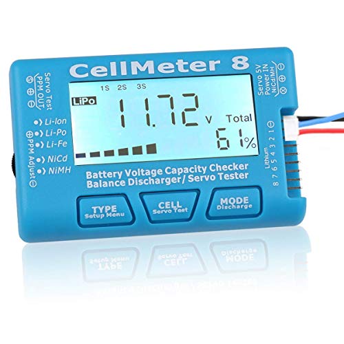 DollaTek Tester di capacità della Batteria Digital RC con retroilluminazione LCD per Batteria Lid Ion NiMH LiPo Life