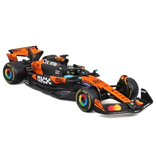 Bburago – McLaren F1 MCL39 2025#81 Piastri, Diecast-Modellauto 1:43 mit Vitrine und Sockel, detaillierte F1-McLaren-Replik, offiziell lizenziert, empfohlenes Alter 14+ Jahre