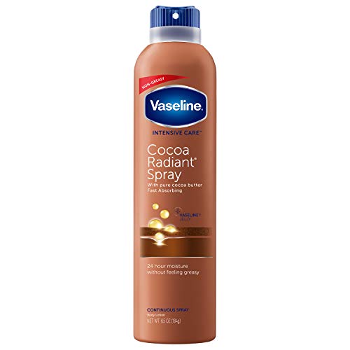 Vaseline Spray & Go Moisturizer, Cocoa Radiant, 6.5 oz (4 Pack)