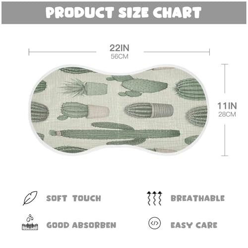 Cacti Burp Cloths Cotton Baby Washcloths,Large 22x11in Burping Cloth Absorbent and Soft for Newborn Baby Boys and Girls,1 Pack4