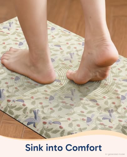 Image of Ophanie Kitchen Mats for Floor,3 /4 inch Thick,20x48 Anti Fatigue Cushioned Mat,Kitchen Rugs,Waterproof,Comfort Ergonomic Standing Mat for Office,Home,Sink with 99+ Pairs of Anti-Slip Bottom Ridges