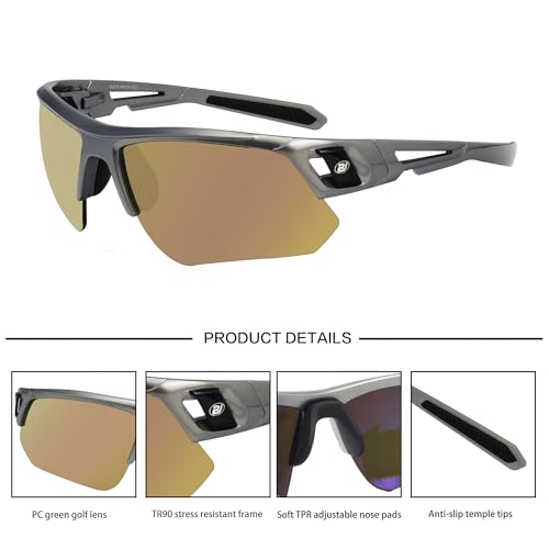 BLAITEJUS Rose Gold Lens Golf Glasses