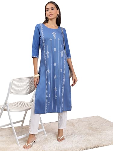 Image of Ketch Polyester Women's Regular Fit Three-Fourth Sleeve Kurta