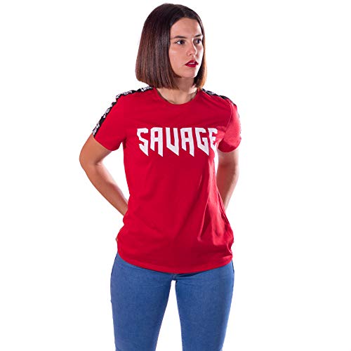 SAVAGE - TIM CARTER Camisetas Mujer (ROJA2, S)