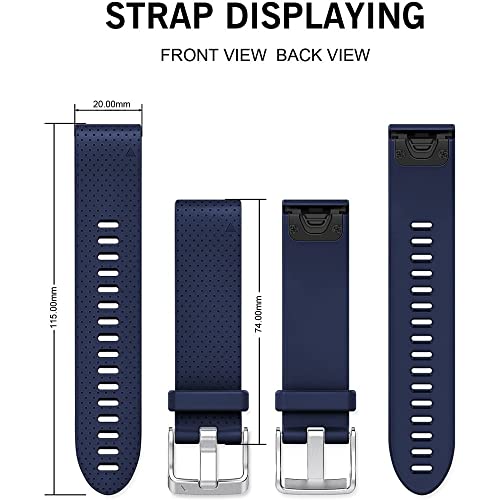 Bracelet en silicone pour Garmin Fenix 5S 6S 7S Plus avec libération rapide - 5