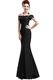 Babyonline 2016 off shoulder Black Mermaid Evening Formal Bridesmaid dress,Black,4