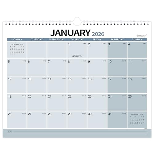 Kamaking Calendar 2026 UK - 2026 Calendar from Jan. to Dec. 2026, 12 months calendar Month to View with Julian Dates, Perfect for Planning and Organizing Your Home and Office