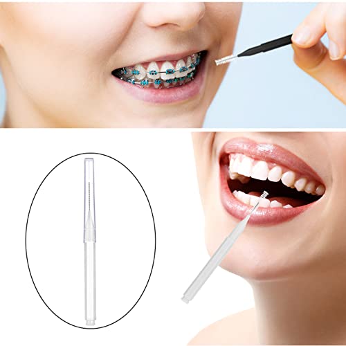 Image of Patelai 100 Pcs Braces Dental Brushes,Green,Elegant Size | Interdental Toothpick Bristle Dental Picks for Cleaner Tooth Flossing Head Oral Hygiene Flosser Toothpick Cleaners Tooth Tool
