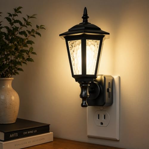 Image of L LOHAS LED Night Lights Plug into Wall,Dimmable Night Light Vintage 3000K | Dusk to Dawn Sensor, Soft White,0-100LM, Rotating Plug in LED Nightlight Industrial Classic Pillar,Farmhouse Bathroom Hallway