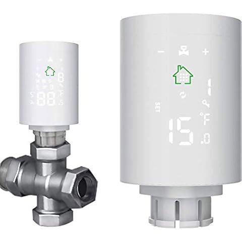 XINGXINGFAN Smart Radiator Thermostat Tuya ZigBee3.0 Smart WiFi Radiator Thermostat Valve Head for Central Heating Compatible with Google Assistant and Amazon Alexa Cover
