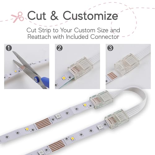 Image of Xtreme Multicolored LED Strip Lights with Remote, 100 Foot RGBW Lights Strip with Adhesive Backing, Cut & Reconnect, Dimmable, 15 Colors, 900 LED Lights, 4 Modes Including Strobe, Flash, Fade & Smooth
