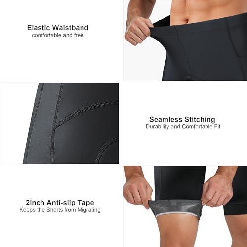 Image of sponeed Men's Cycling Shorts Padded Bicycle Riding Pants Bike Biking Clothes Cycle Wear Tights