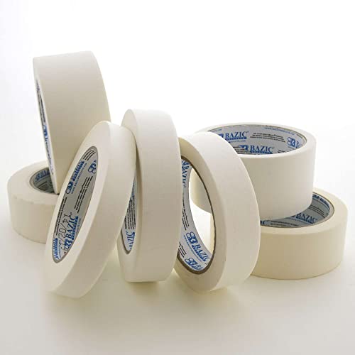 Image of BAZIC 0.71 inch X 2160 inch (60 Yards) General Purpose Masking Tape | tears by hand and writes on for painting and labeling