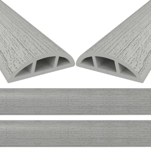Image of Eapele Floor Cord Cover 10ft (2 Pack) Cord Covers for Wires on Floor, Heavy Duty Extension Cord Cover, Rubber Floor Cable Cover, Prevent Trip Hazard for Sidewalk Home Office Outdoor or Indoor Settings