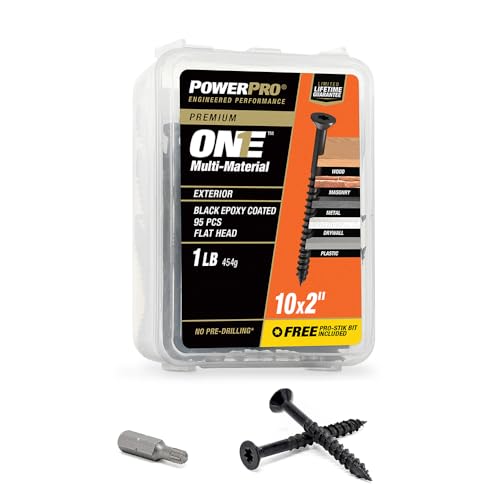 Power Pro ONE Tornillo Exterior Plano Multi-material #10 x 2 - 95 pc