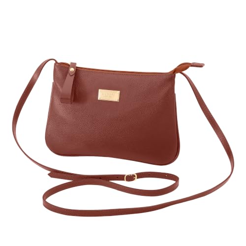 Mariart 199 Bolsa Transversal Feminina em Couro Bovino Legítimo (Terracota)