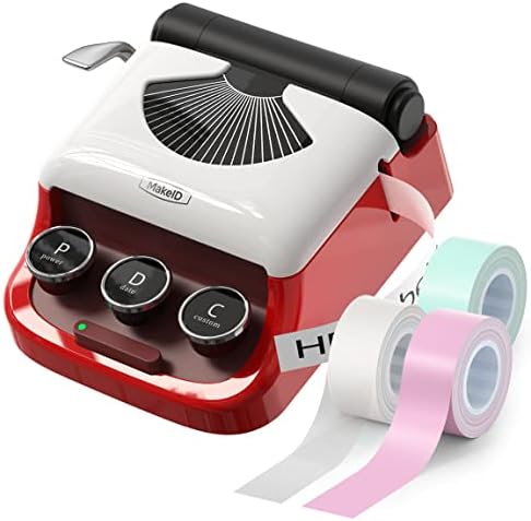 Makeid Q1 Label Maker with 3 Continuous Tapes – Wireless Handheld Printer Compatible with iPhone & Android Phones – Portable Label Makers for Organizing Home & Office Supplies, Printing Name Tags