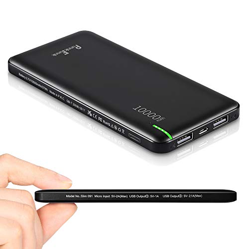 Portable Charger Bar Power Bank Outdoors 10000mAh Pocket-Sized Slim External Battery Pack Fast