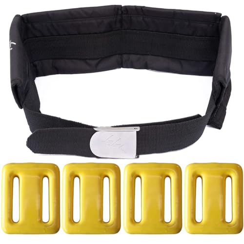 Dive-Belt-with-Weights4-Pcs-22-lb-Dive-Weights-with-4-Pocket-Scuba-Weight-Belt-with-Quick-Release-BuckleFreediving-Dive-Diving-Accessories-fit-for-Waist-32-to-52