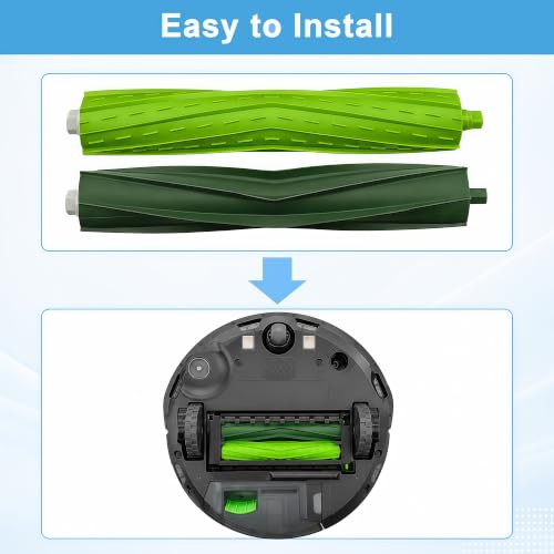 Image of Replacement Rubber Roller Brushes Compatible with iRobot Roomba E & I &J Series e5 e6 e7 i1 i1+ i2 i3 i3+ i4 i4+ i6 i6+i7 i7+ i8 i8+ j6+ j7 j7+, Combo i5 i5+j5 j5+ Vacuum Cleaner 4Set
