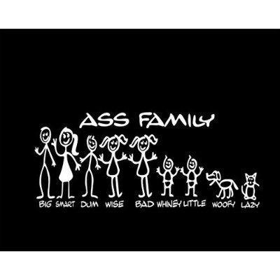 WHITE COLOR ASS STICK FIGURE FAMILY FUNNY DECAL NOTEBOOK CAR AUTO ART WALL DECORATION CAR HOME DECOR WALL ART DECOR VINYL