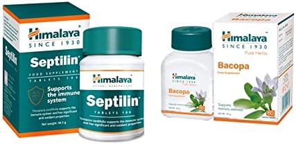Himalaya Septilin Tablets 60 Tablets And Himalaya Wellness Pure Herbs Brahmi Mind Wellness Improves Alertness 60 Tablet