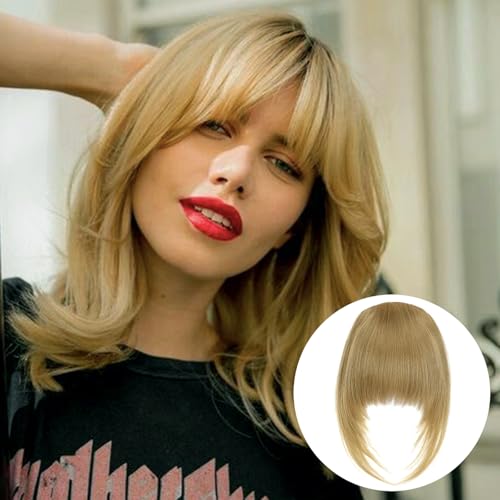 VAVANGA French Clip in Bangs, Ash Blonde Long Wispy Bangs