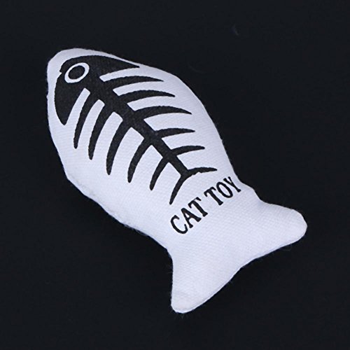 Brinquedos mastigáveis de gato com padrão de ossos de peixe N/A com almofada de lona de gato brinque