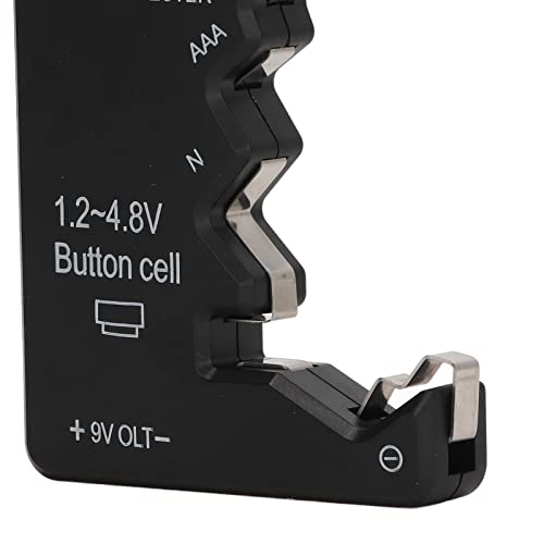 Tester Baterii, Wyświetlacz LCD Uniwersalny Kontroler Baterii do Baterii AA AAA 6F22 9V 1,5V, Tester Baterii do Baterii Domowych - Smal Electrical Equipment (Czarny)
