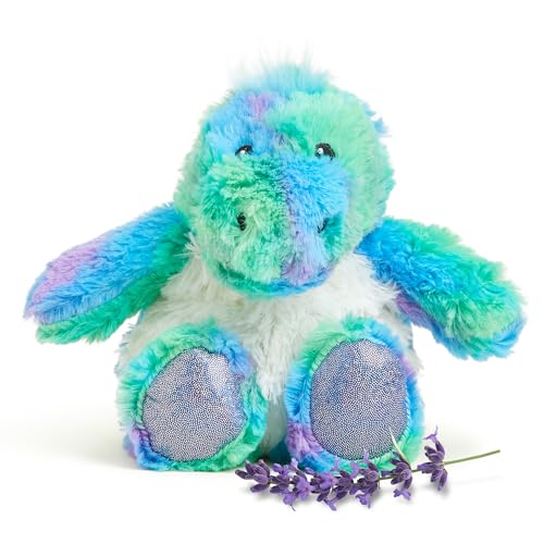 warmies Junior Microwavable & Weighted Stuffed Animals, Rainbow Dinosaur - Heated Stuffed Animal Plushie for Warmth & Comfort - Soft Plush Toys for Adults & Children (Boys, Girls, Babies & Toddlers)