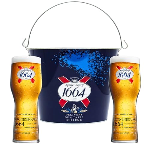 Kronenbourg Pint Glasses X2 Ice Bucket Lager Beer Man Cave Roxley