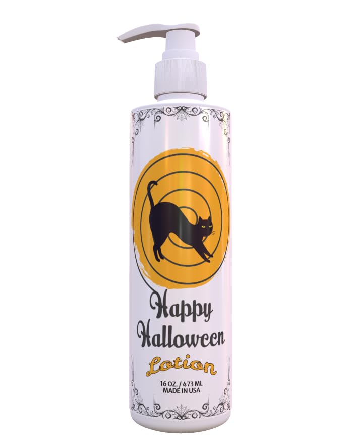 Halloween Lotion Black Cat Swirl Design Light Green Tea Lemon Scent 12 Pack 16 oz Pump Spooky Bathroom