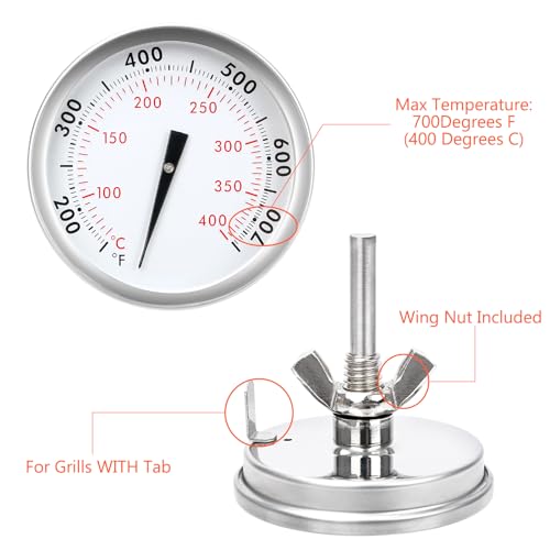 67088 67731 Präzises Grillthermometer für Weber Genesis 300, Genesis II & Summit Serien Grills- Temperaturanzeige für Genesis E/S 310 330, Mittelmontage, Thermostat-Ersatz, Durchmesser 2-3/8 Zoll