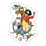 Spreadshirt Käpt'n Sharky Schiffskapitän Sticker Aufkleber, 10 x 10 cm, Mattweiß