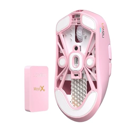 Image of Lamzu MAYA X Gaming Mouse, Light Pink, Amazon Exclusive, 1 Set of Sole Additional Edition, 8K Dongle Included