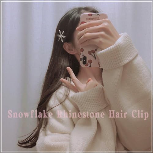 Pinzas de pelo con cristales Snowflake 6 piezas miniatura 2