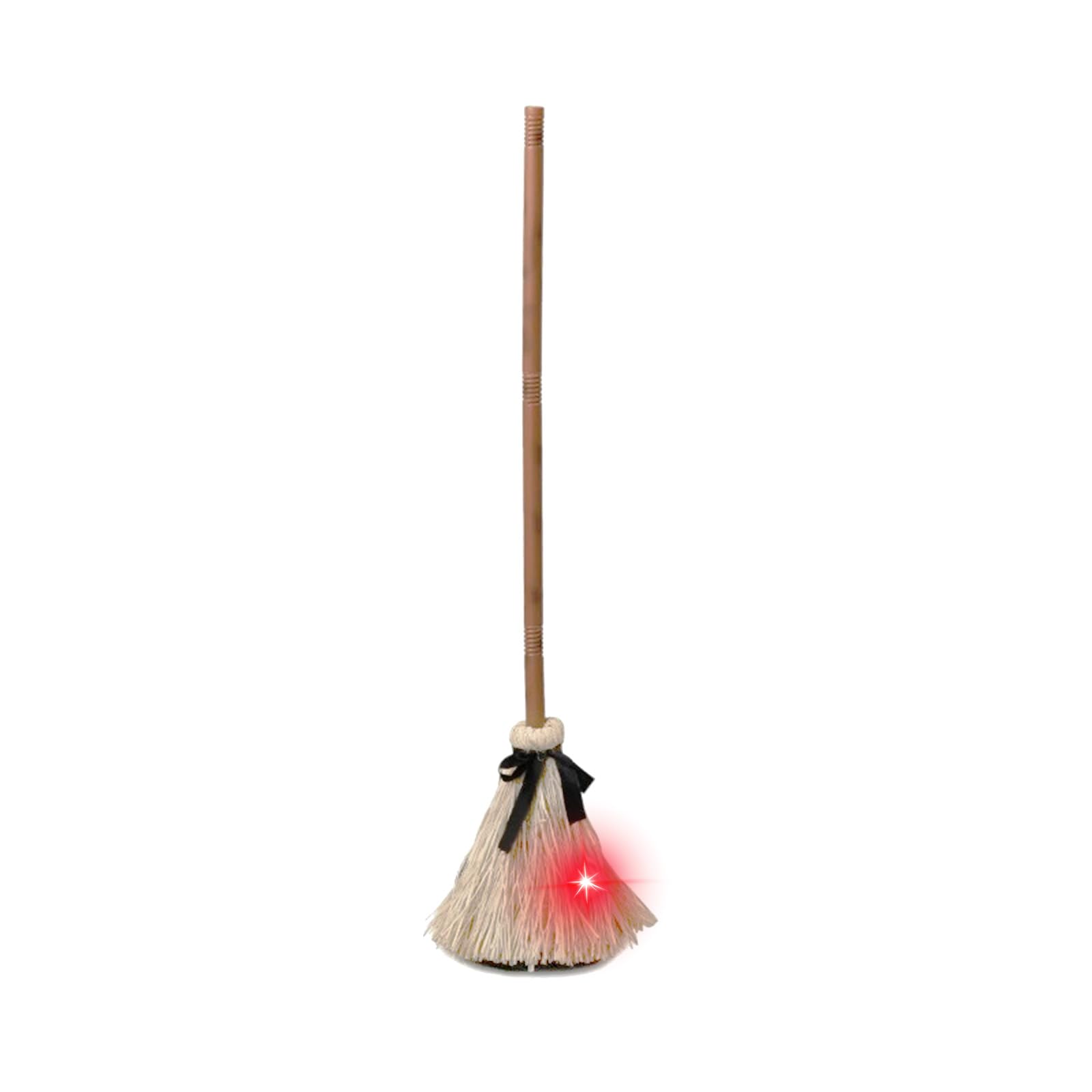 Floating Witch Broom Halloween Decor, Animated Dancing Witch Broom with Lights & Spooky Sounds, Moving Haunted Broomstick Halloween Decor for Indoor Outdoor Party & Haunted House