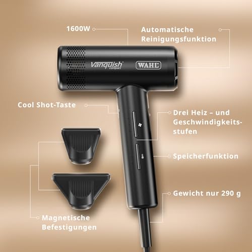 Wahl Vanquish Compact Haartrockner in Grau, leichter Styler – Ansicht 2