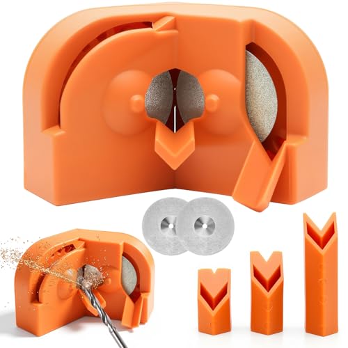 Drill Bit Sharpener – Portable Multipurpose Drill Bit Sharpener Tool with 2 Grinding Wheels,...