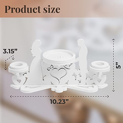 Unity Candle Holder - Candles Holder For Wedding Ceremony - Table Centerpiece Decoration With Bride & Groom White Stand For Unity Candle Set - Unity Candle Holders For Weddings #TOP4