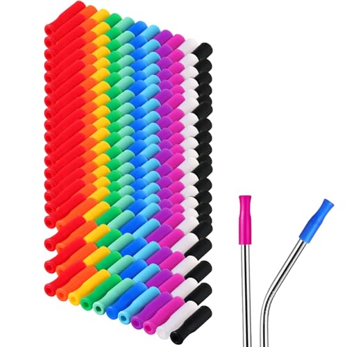 200 Pzas Tapas de Silicona Multicolor para Pitillos miniatura 1