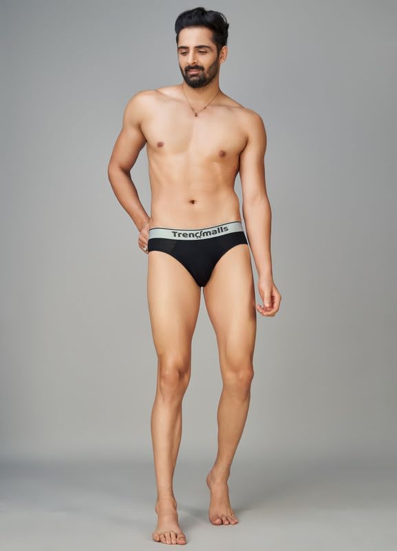 Image of TRENDMALLS Men's Birla Micromodal Regular Fit Solid Men Underwear Briefs with No Marks Waistband